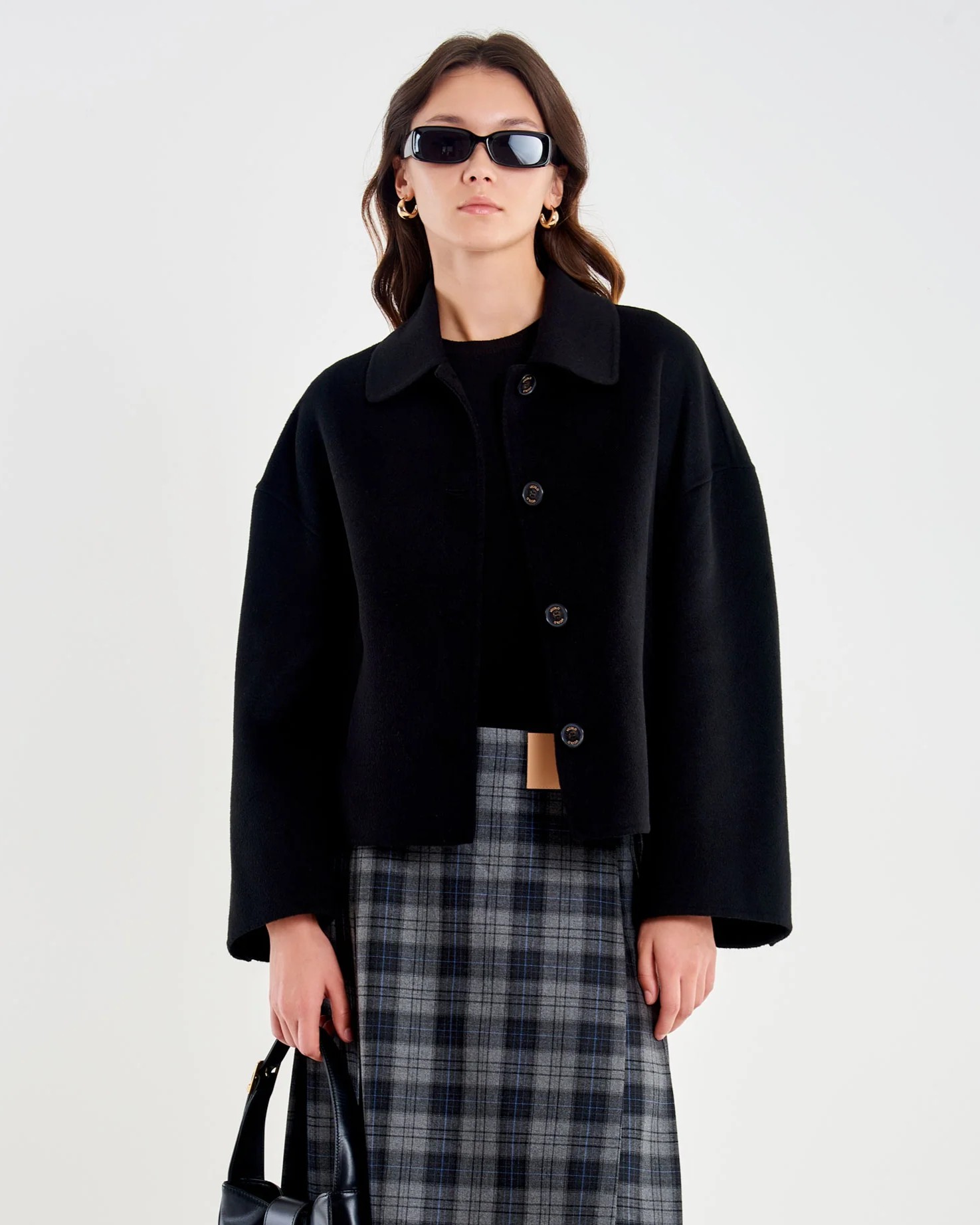 Alternative view of GIACCA CAPPOTTO CON COLLETTO 50% LANA - VICOLO