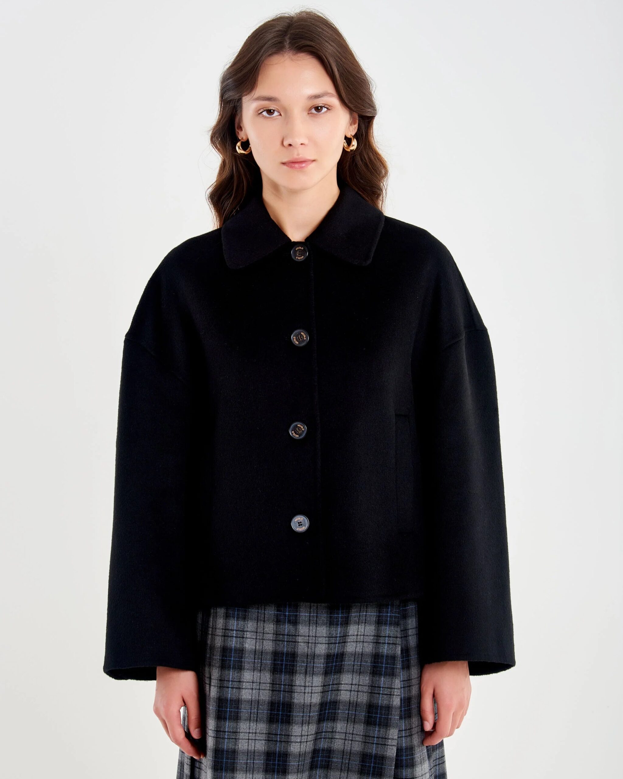 Alternative view of GIACCA CAPPOTTO CON COLLETTO 50% LANA - VICOLO