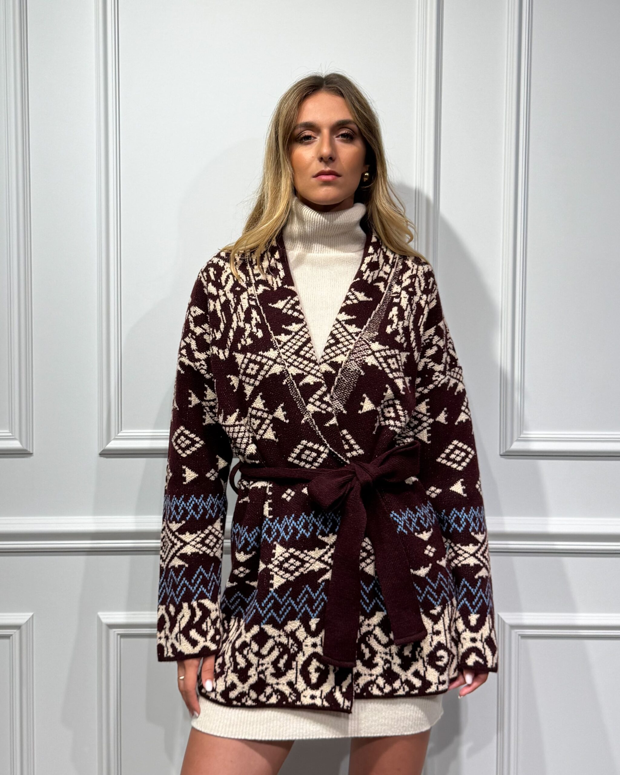 CARDIGAN JACQUARD CON FUSCIACCA - TENSIONE IN