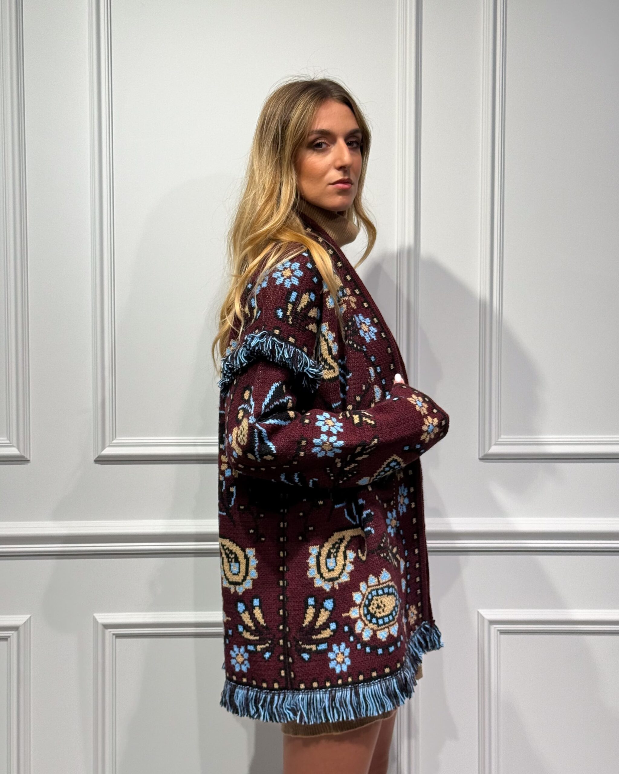 Alternative view of CARDIGAN JACQUARD CON MOTIVO FLOREALE - TENSIONE IN