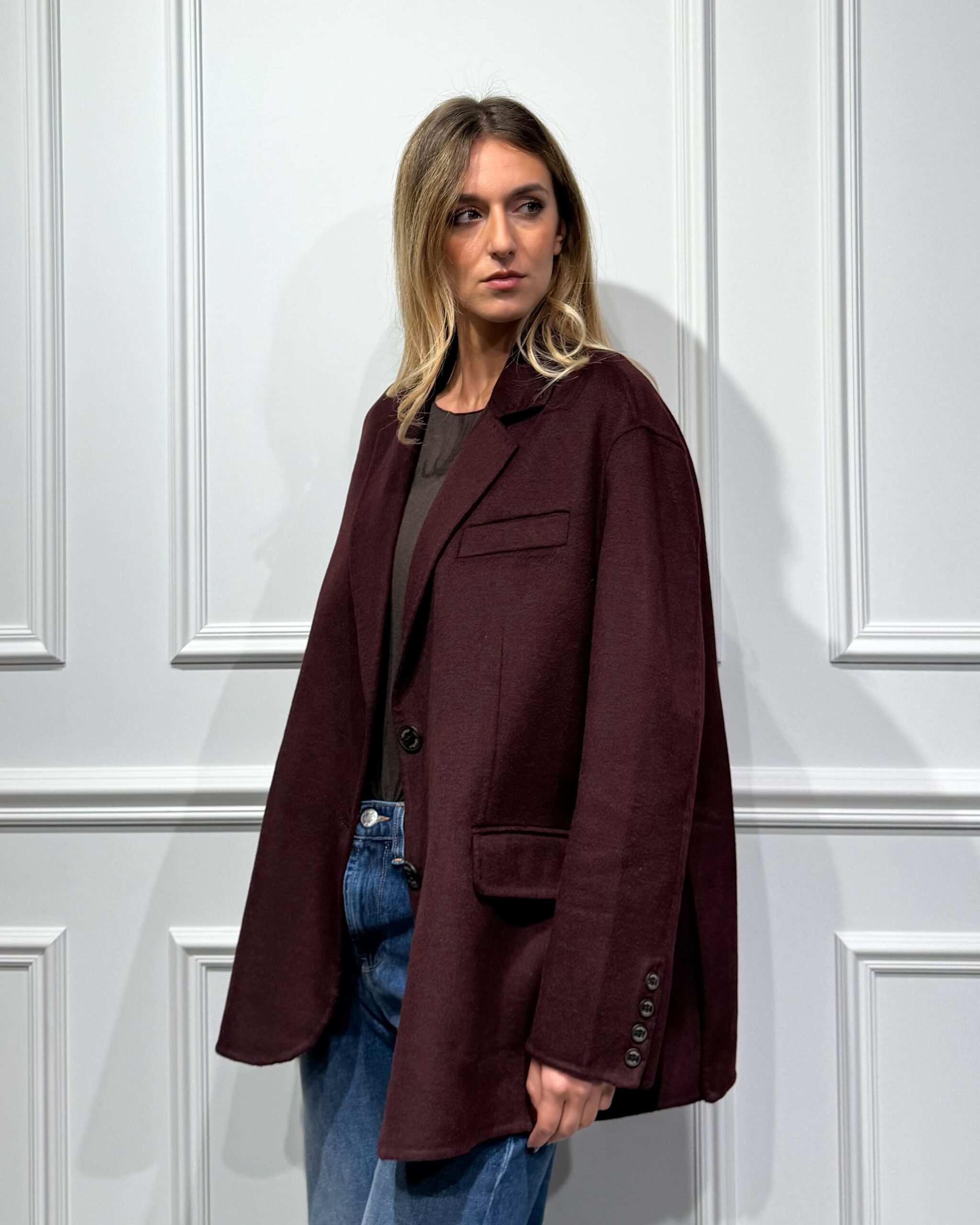 Alternative view of GIACCA CAPPOTTO MONOPETTO 50% LANA - VICOLO