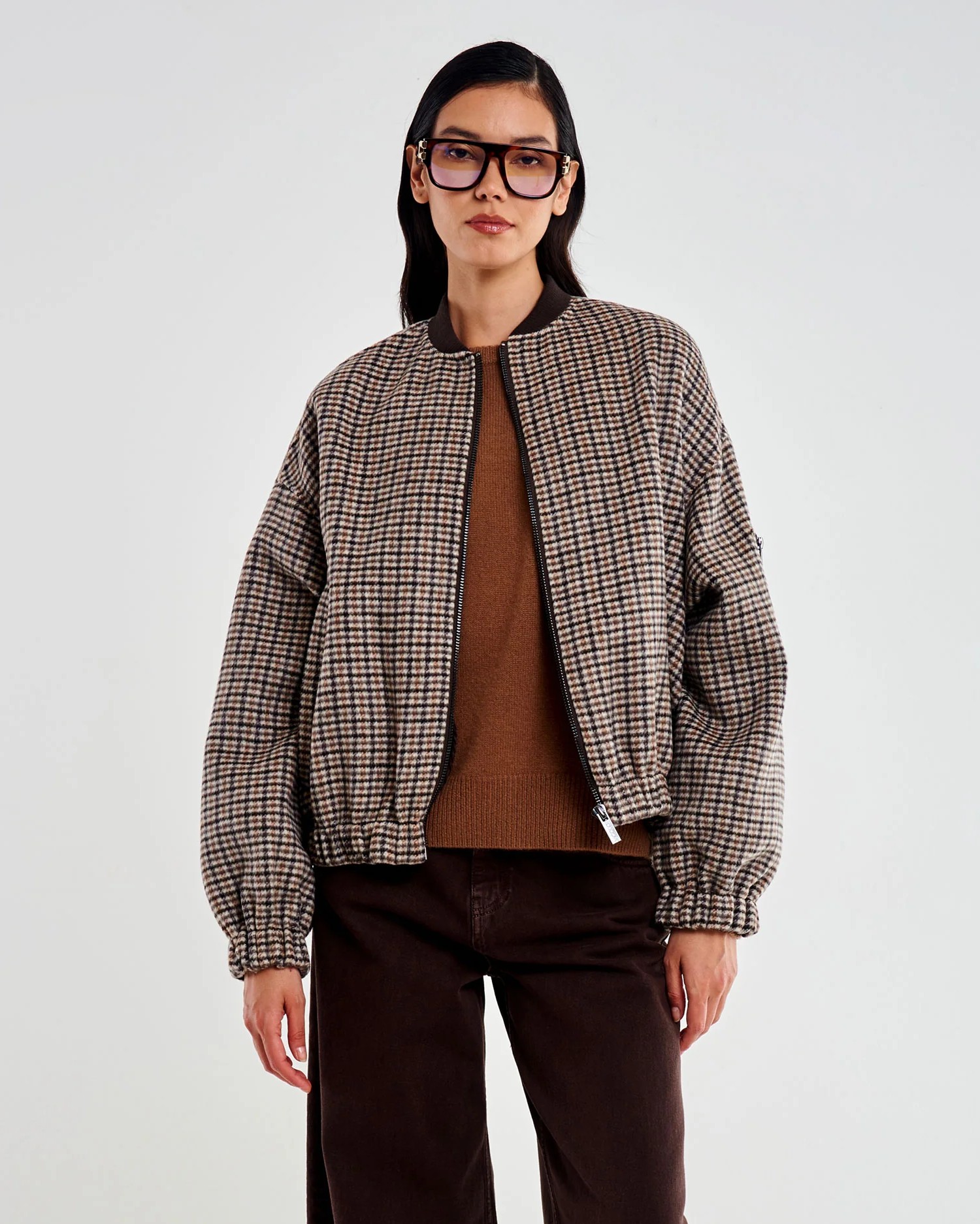 GIUBBOTTO BOMBER MISTO LANA A QUADRETTI - VICOLO