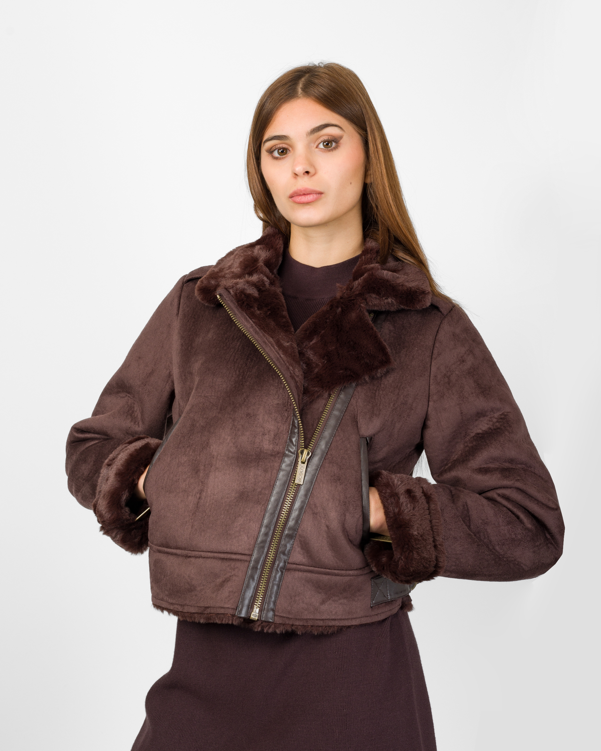 GIUBBOTTO CROPPED EFFETTO SCAMOSCIATO - VICOLO