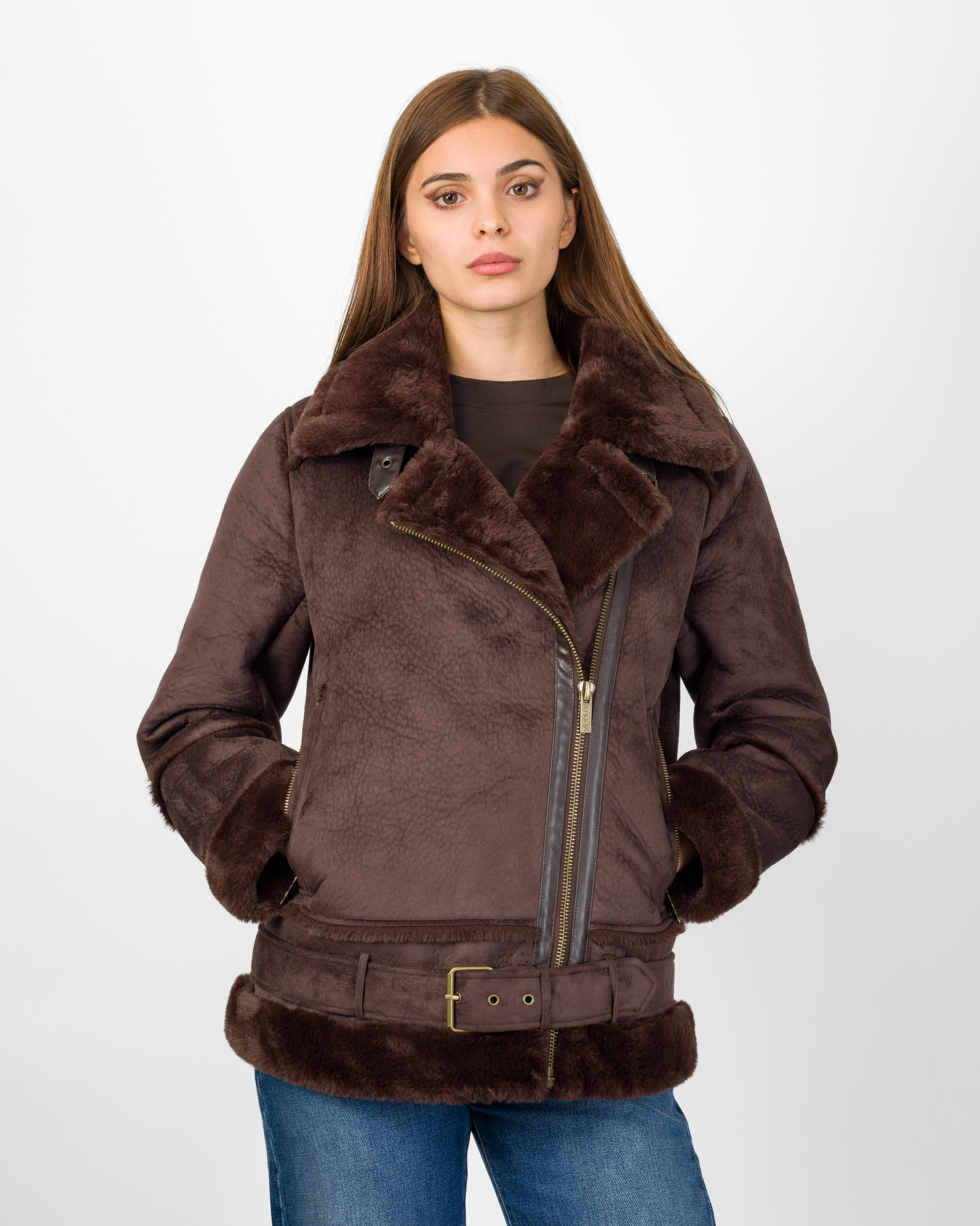 GIUBBOTTO ECO MONTONE OVERSIZE SCAMOSCIATO - VICOLO