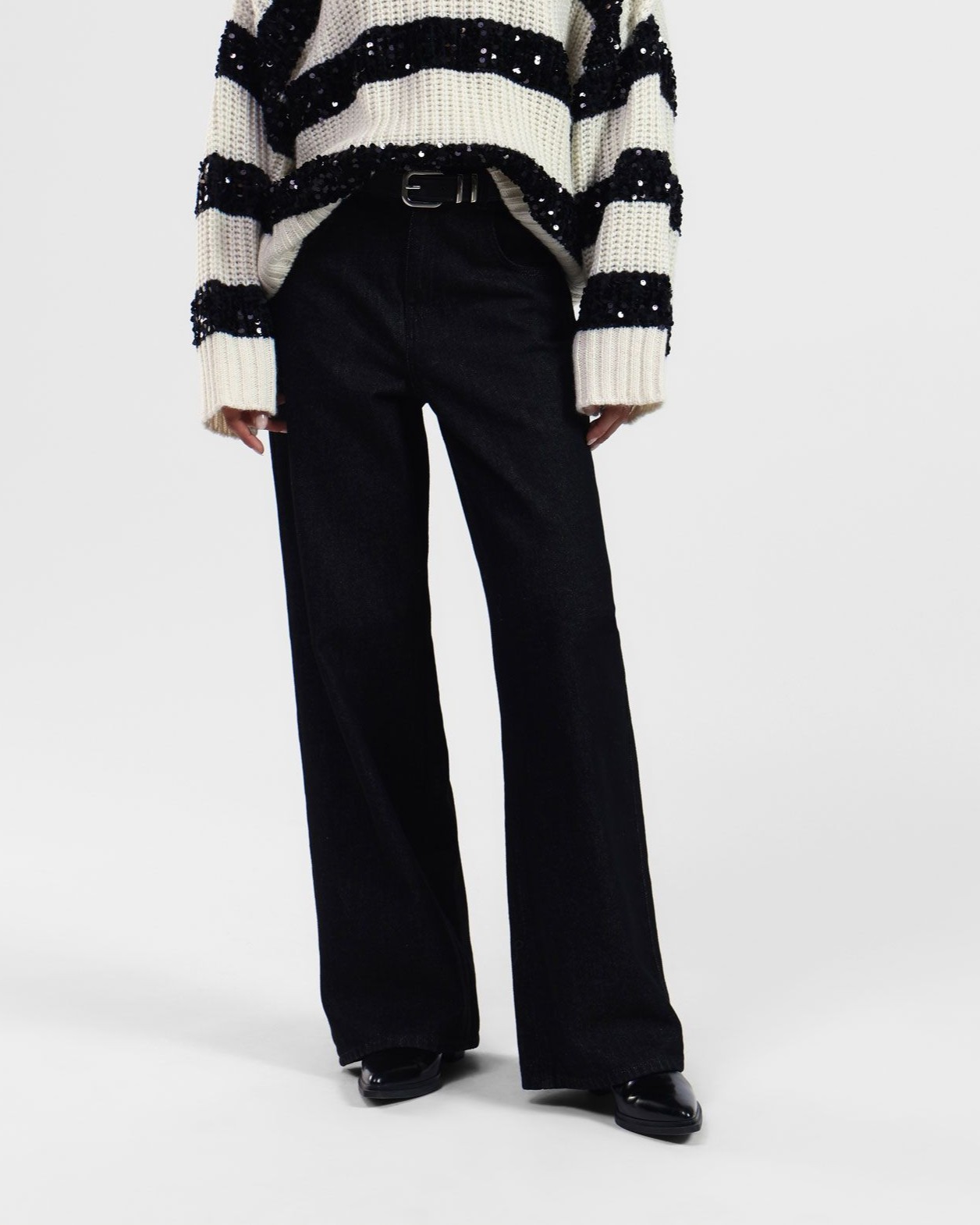 JEANS PALAZZO NERO - TOTTA - DIXIE