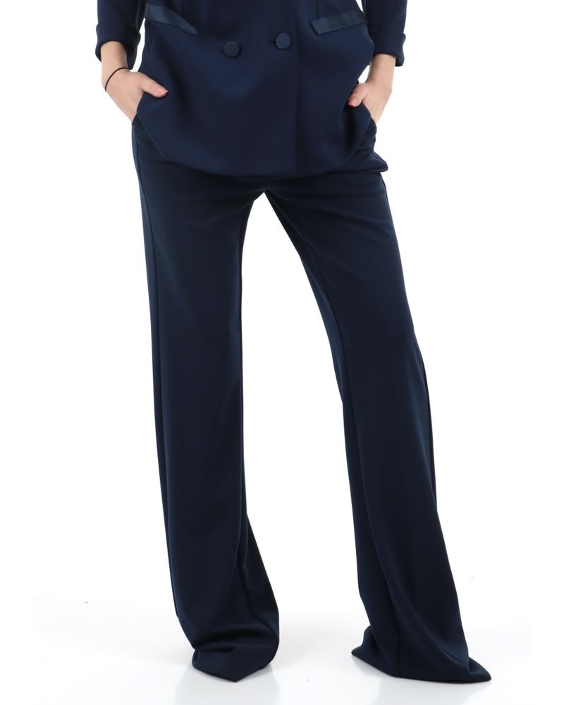 Alternative view of PANTALONE FLARE CON DETTAGLI RASO - AGATA - IMPERIAL