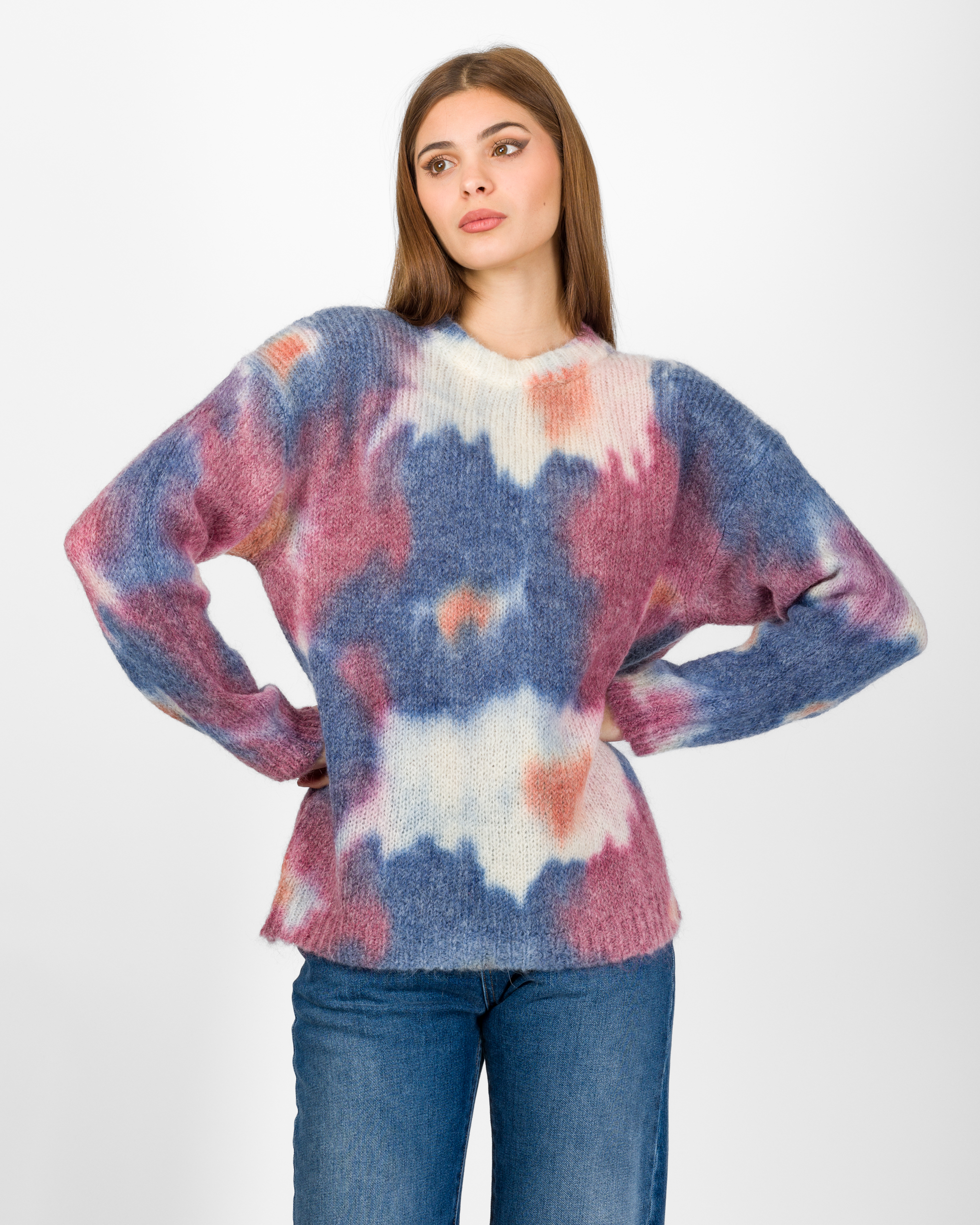 Alternative view of PULL GIROCOLLO TIE-DYE OVERSIZE - DIXIE