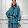 ABITO CON BALZE IN VISCOSA MISTO SETA - DIXIE