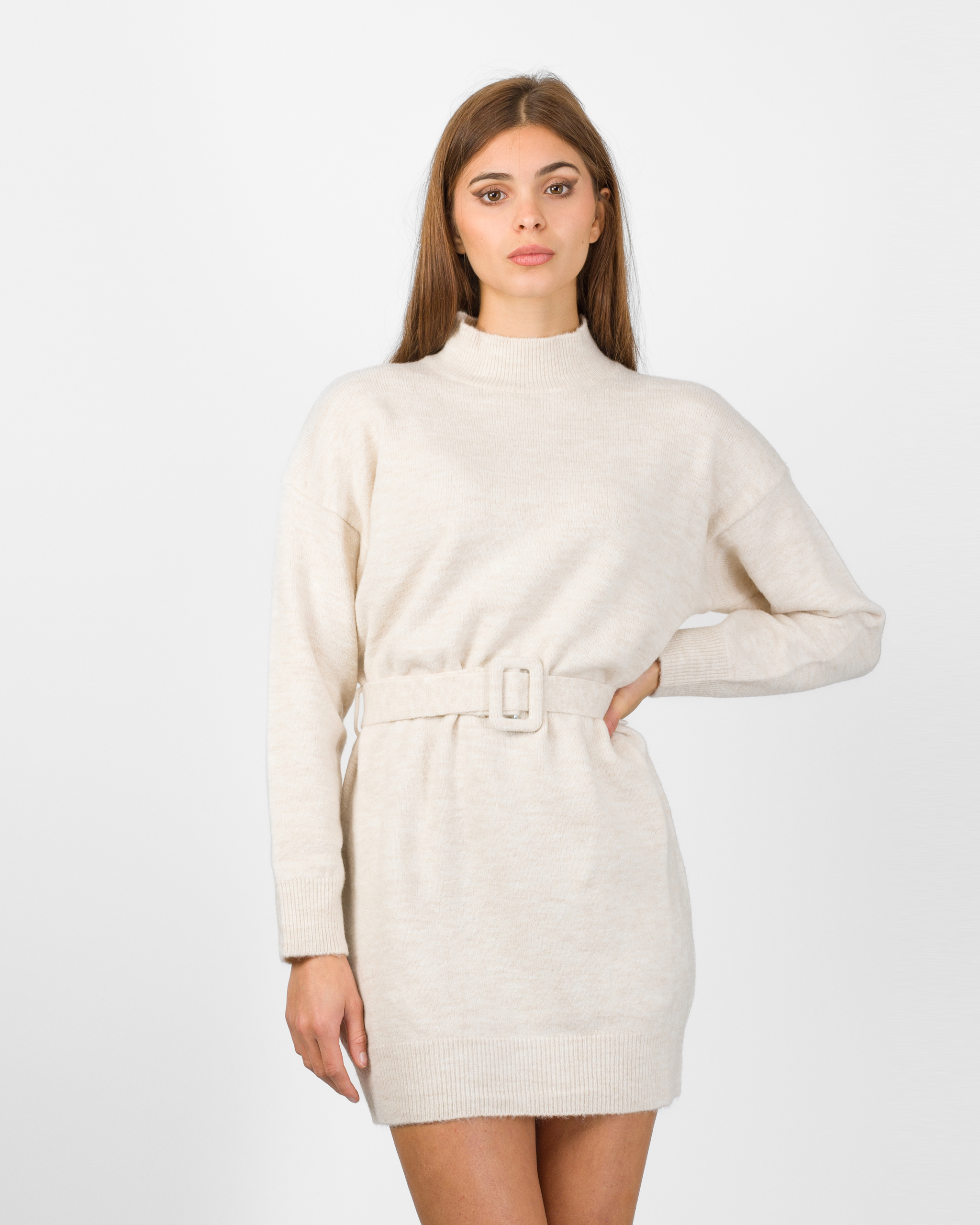 Alternative view of ABITO CORTO MISTO LANA CON COLLETTO E CINTURA - KONTATTO