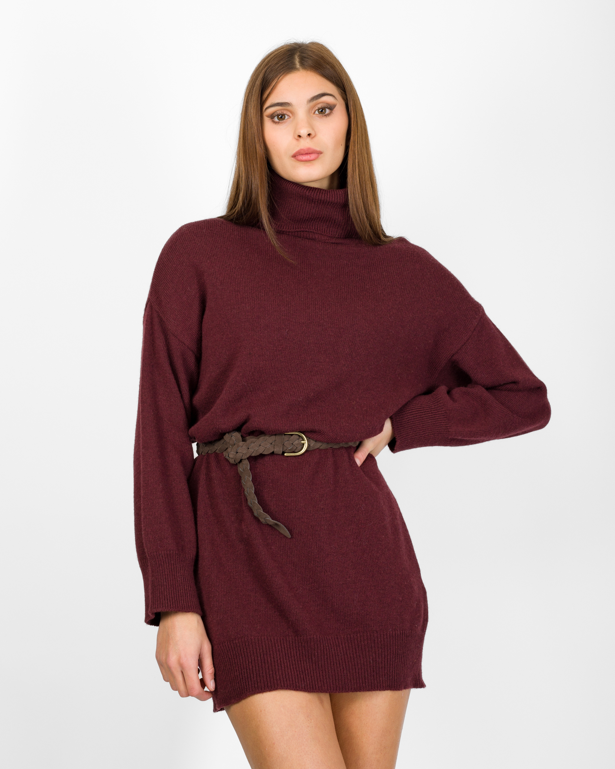 ABITO MAXI MAGLIA DOLCEVITA LANA VISCOSA CASHMERE - KONTATTO