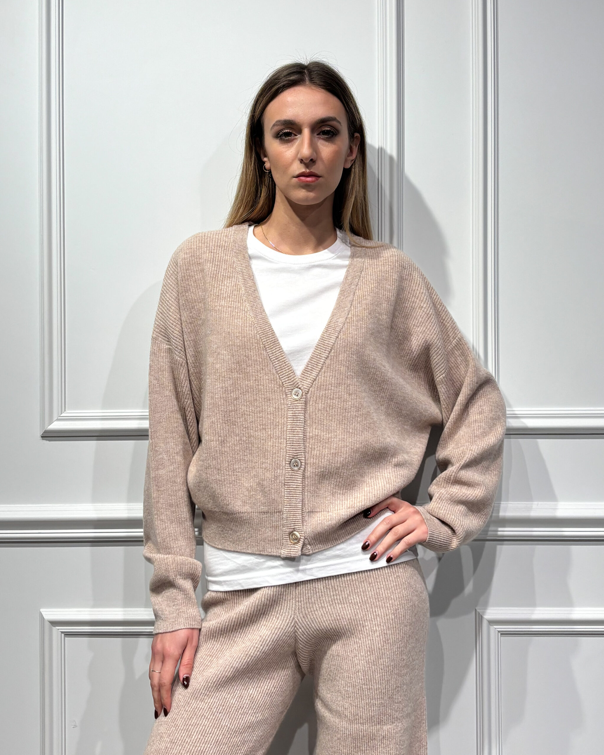 CARDIGAN A COSTE 100% LANA - ALEXIA - MOTEL