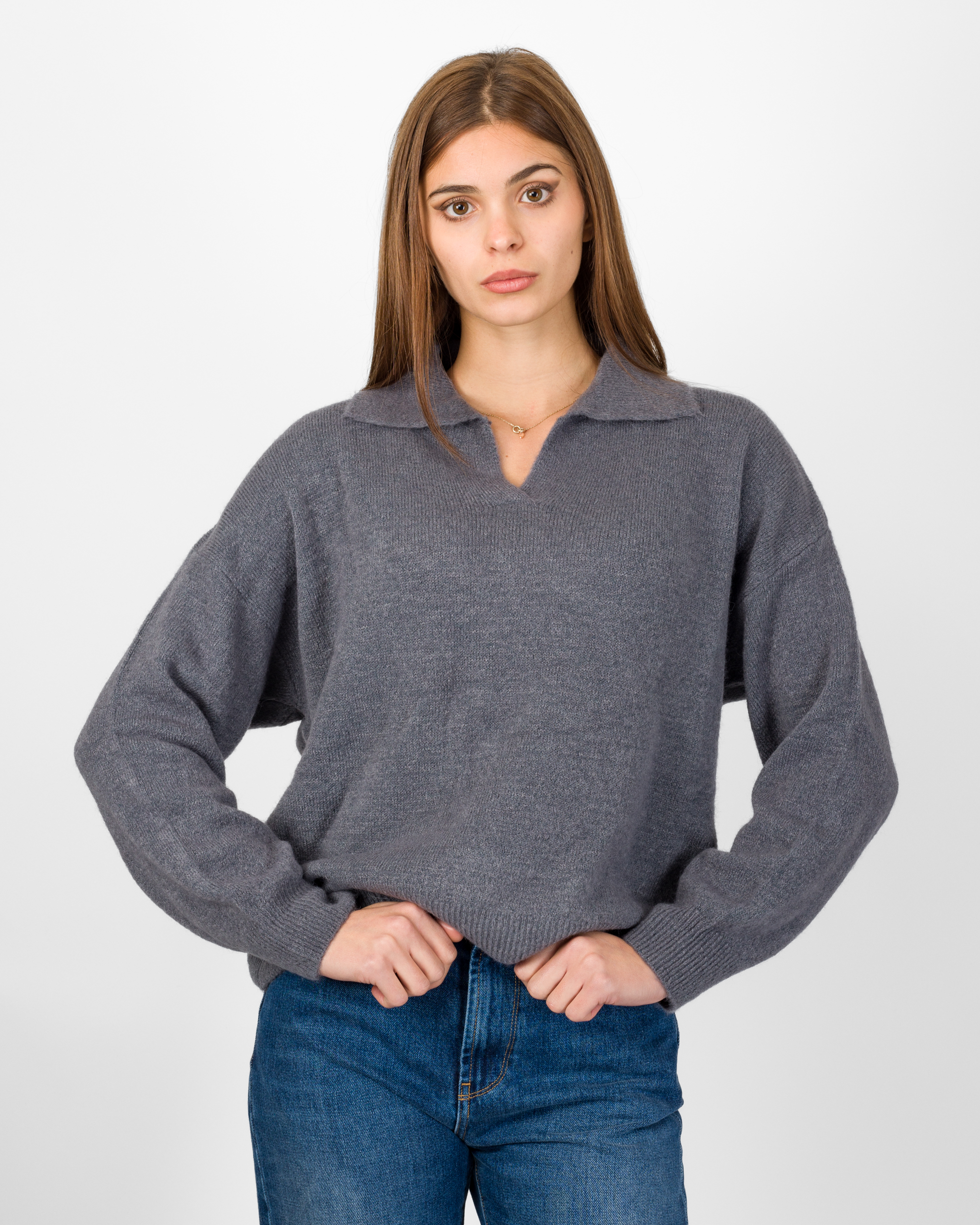PULL CON COLLO A POLO MISTO BABY ALPACA - DIXIE