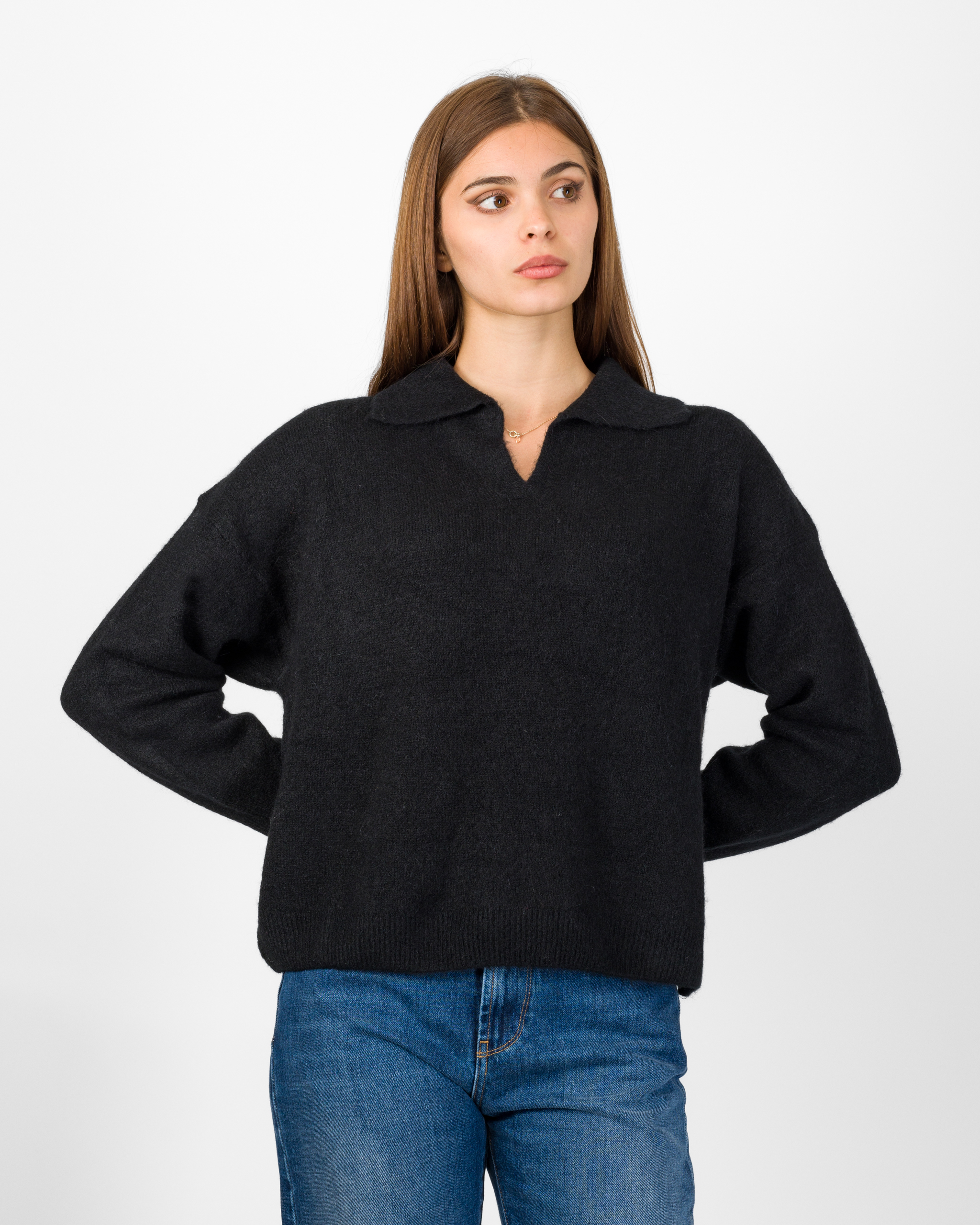 Alternative view of PULL CON COLLO A POLO MISTO BABY ALPACA - DIXIE