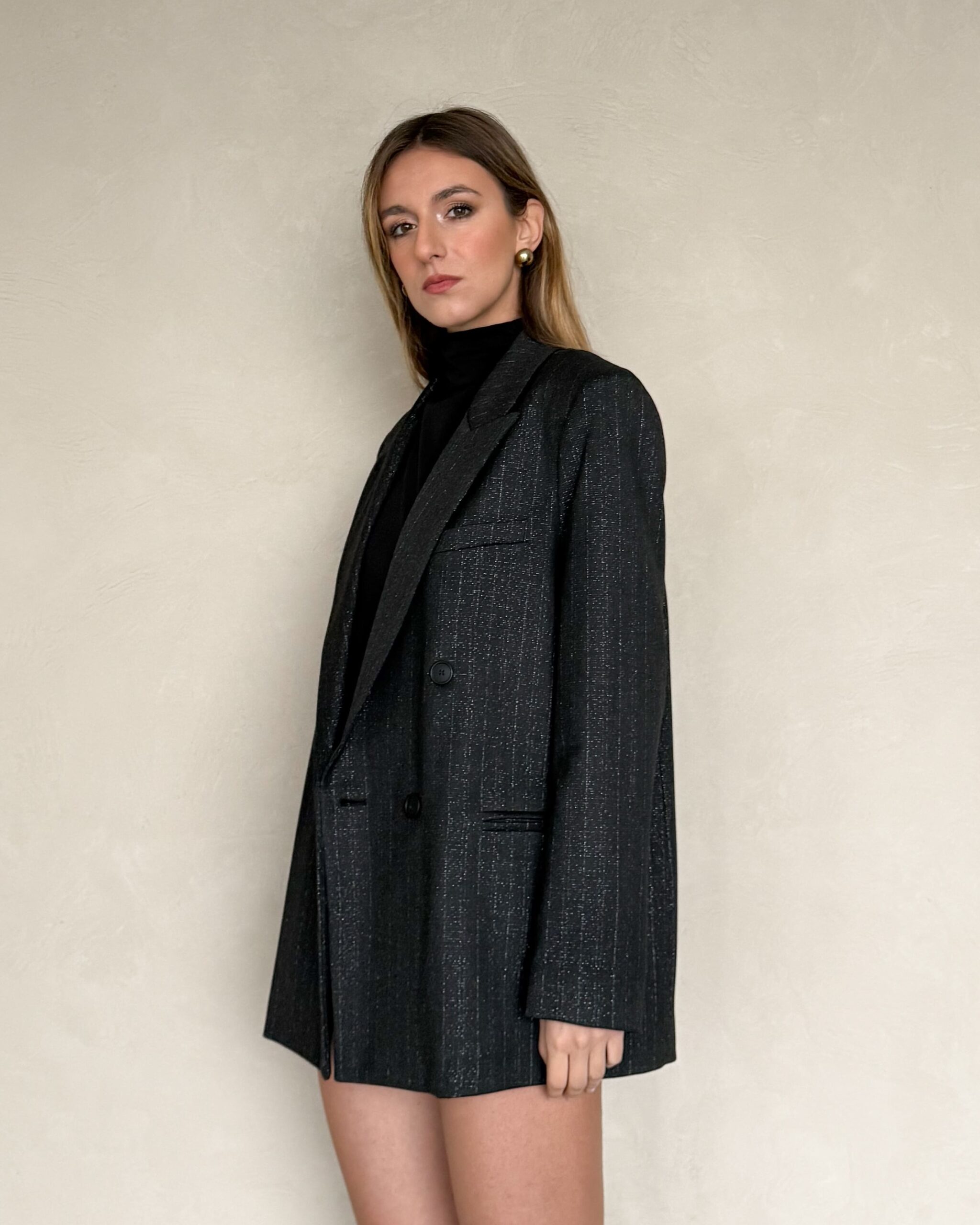 BLAZER DOPPIOPETTO GESSATO CON FILO LUREX - ELOISE - KONTATTO