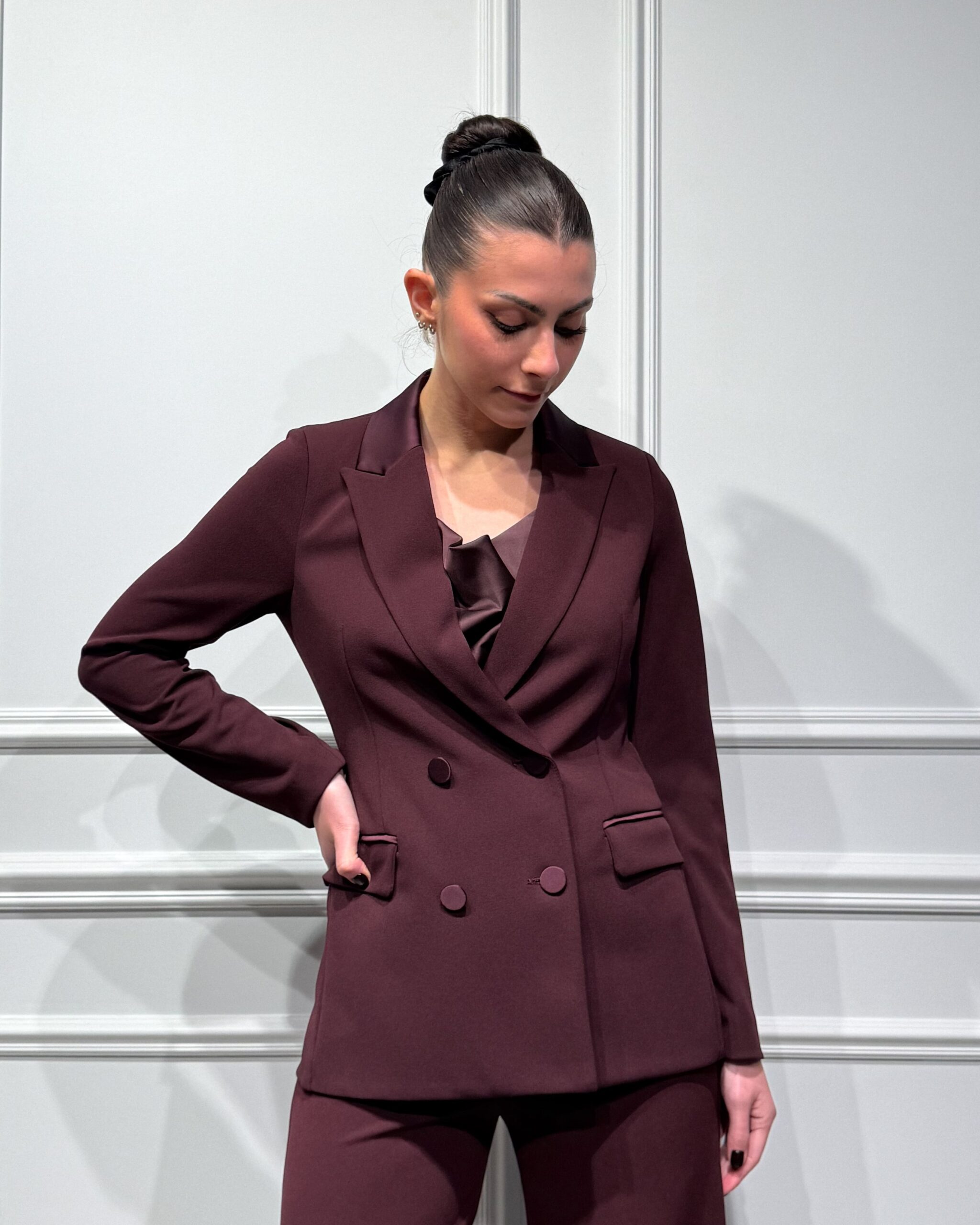 BLAZER IN CREPE CON DETTAGLI IN RASO - BRENDA - VICOLO