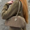 BORSA BAGUETTE A SPALLA IN SUEDE