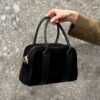 BORSA BAULETTO IN SUEDE CON INSERTO IN PELLE