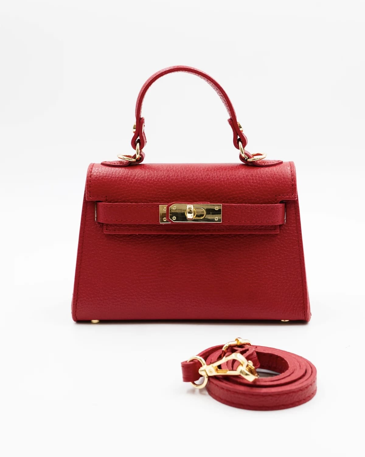 BORSA TRAPEZIO CON HARDWARE DORATO