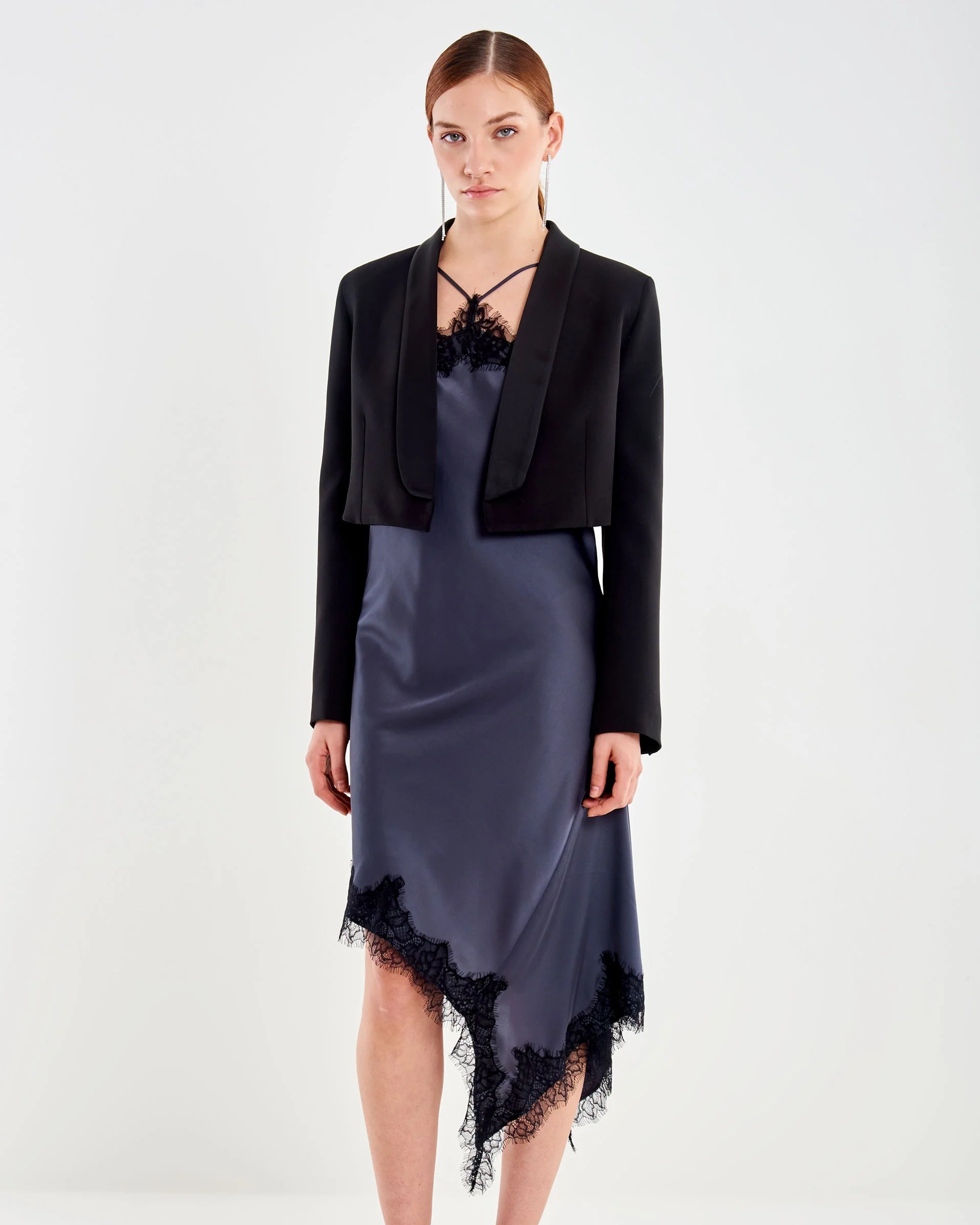 Alternative view of GIACCA SPENCER CON REVER IN RASO - MARGOT - VICOLO