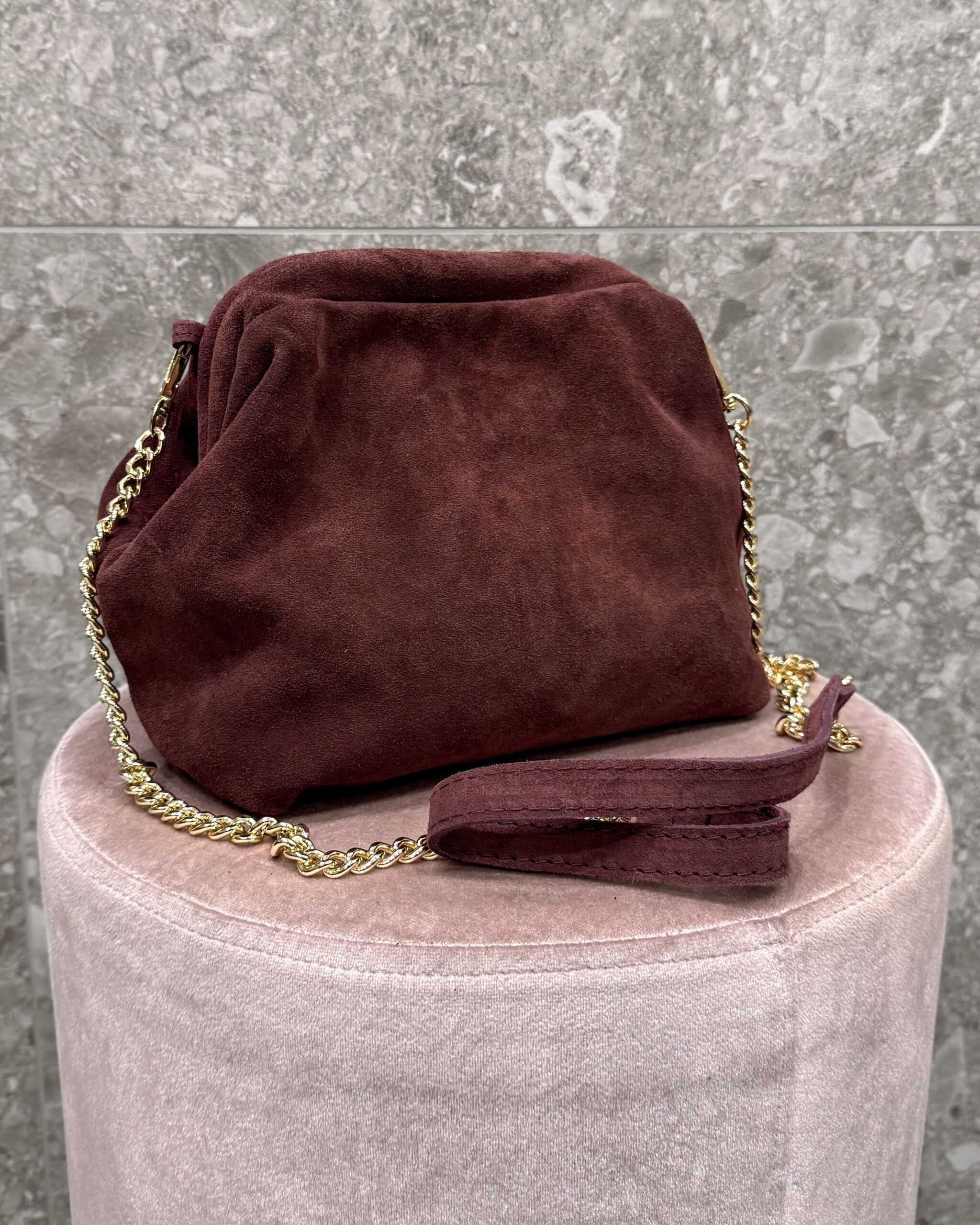 Alternative view of POUCH BAG SCAMOSCIATA CON TRACOLLA