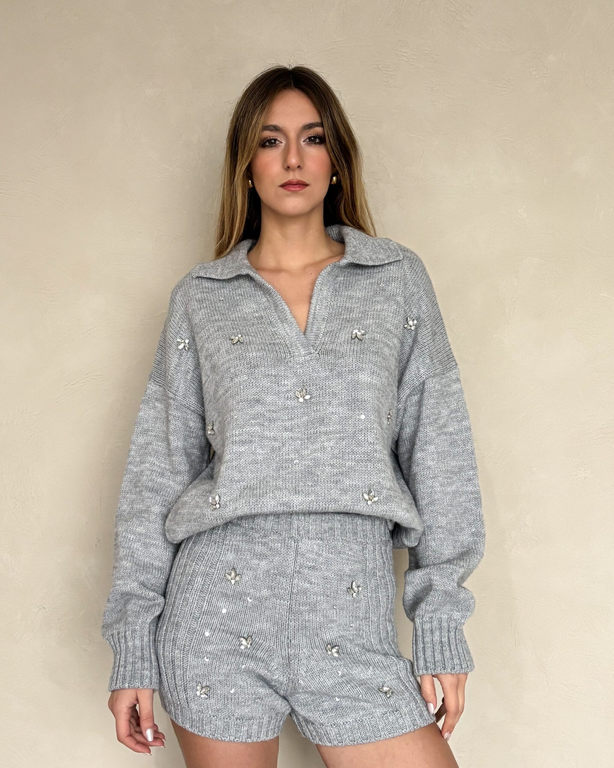 COORD IN MAGLIA CON CABOCHON GIOIELLO - ELEONORA - VICOLO