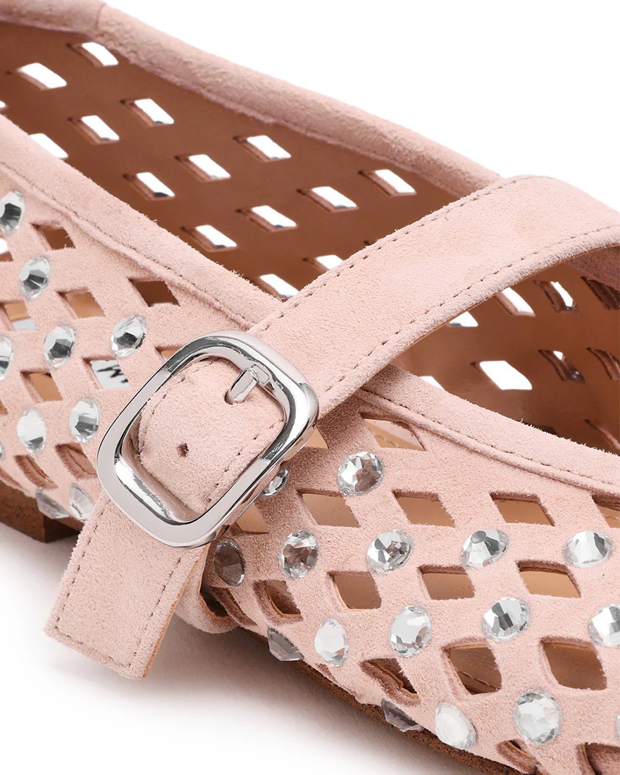 Alternative view of BALLERINA TRAFORATA IN SUEDE CON STRASS - RERUN - STEVE MADDEN