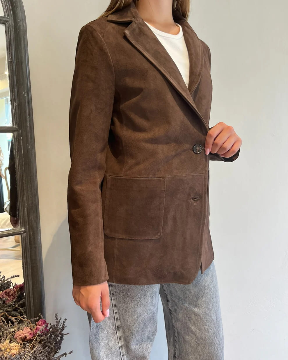 Alternative view of GIACCA MONOPETTO IN VERA PELLE - MOTEL