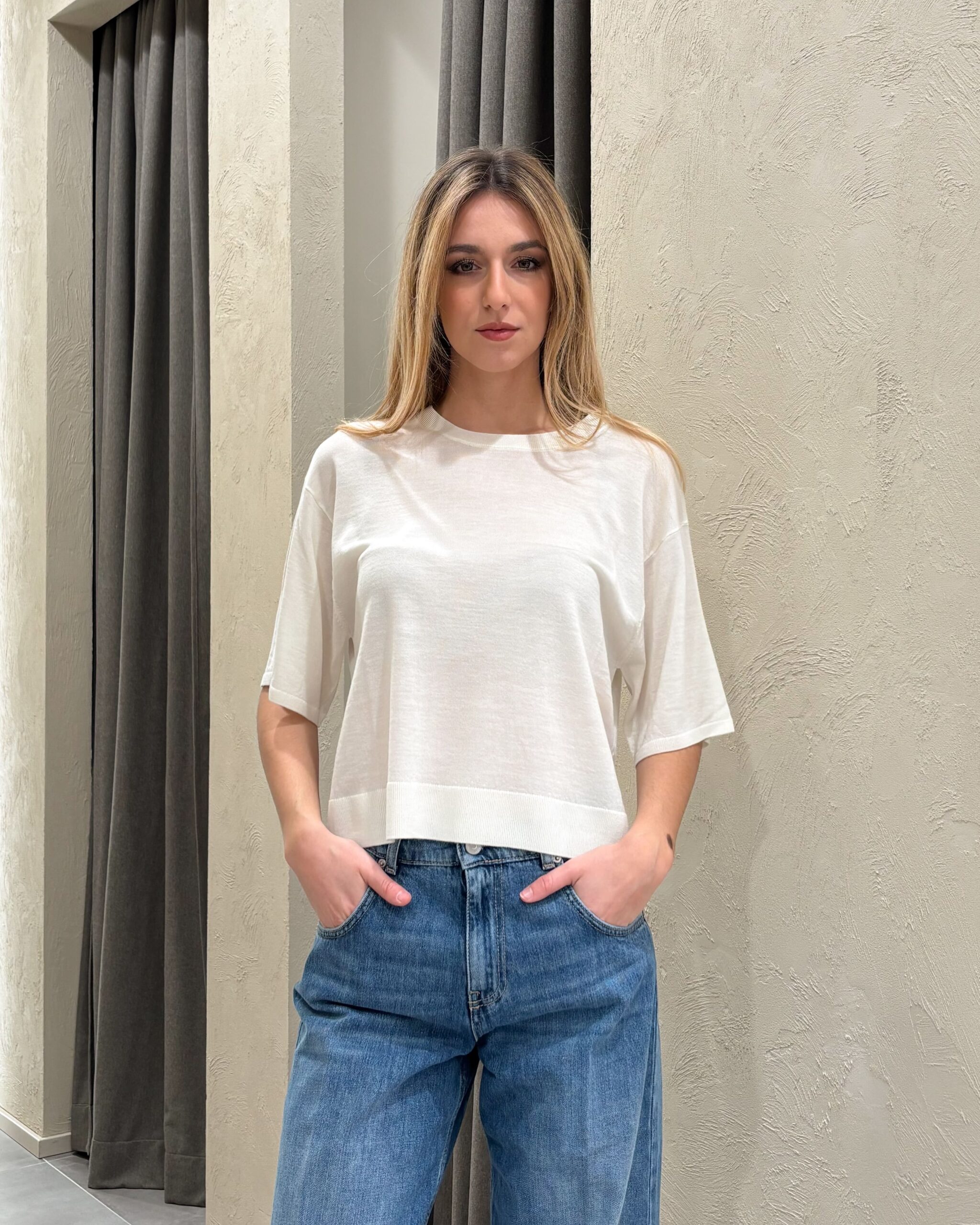 Alternative view of MAGLIA 100% LANA MERINO A MEZZA MANICA - VICOLO