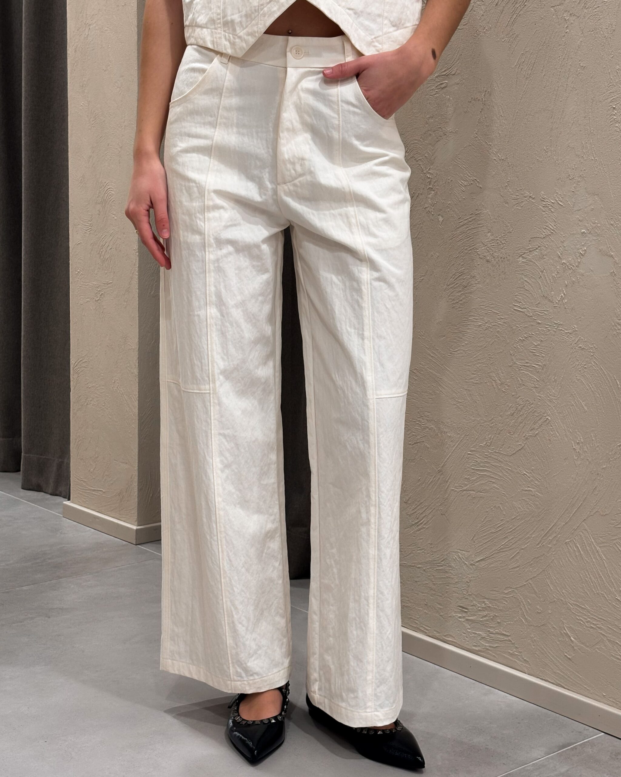 Alternative view of PANTALONE WIDE-LEG EFFETTO STROPICCIATO - JONES - ELEH