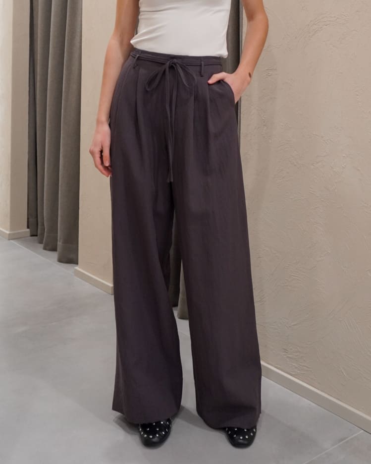 Alternative view of PANTALONE WIDE-LEG CON PINCES - VITTORIA - ELEH
