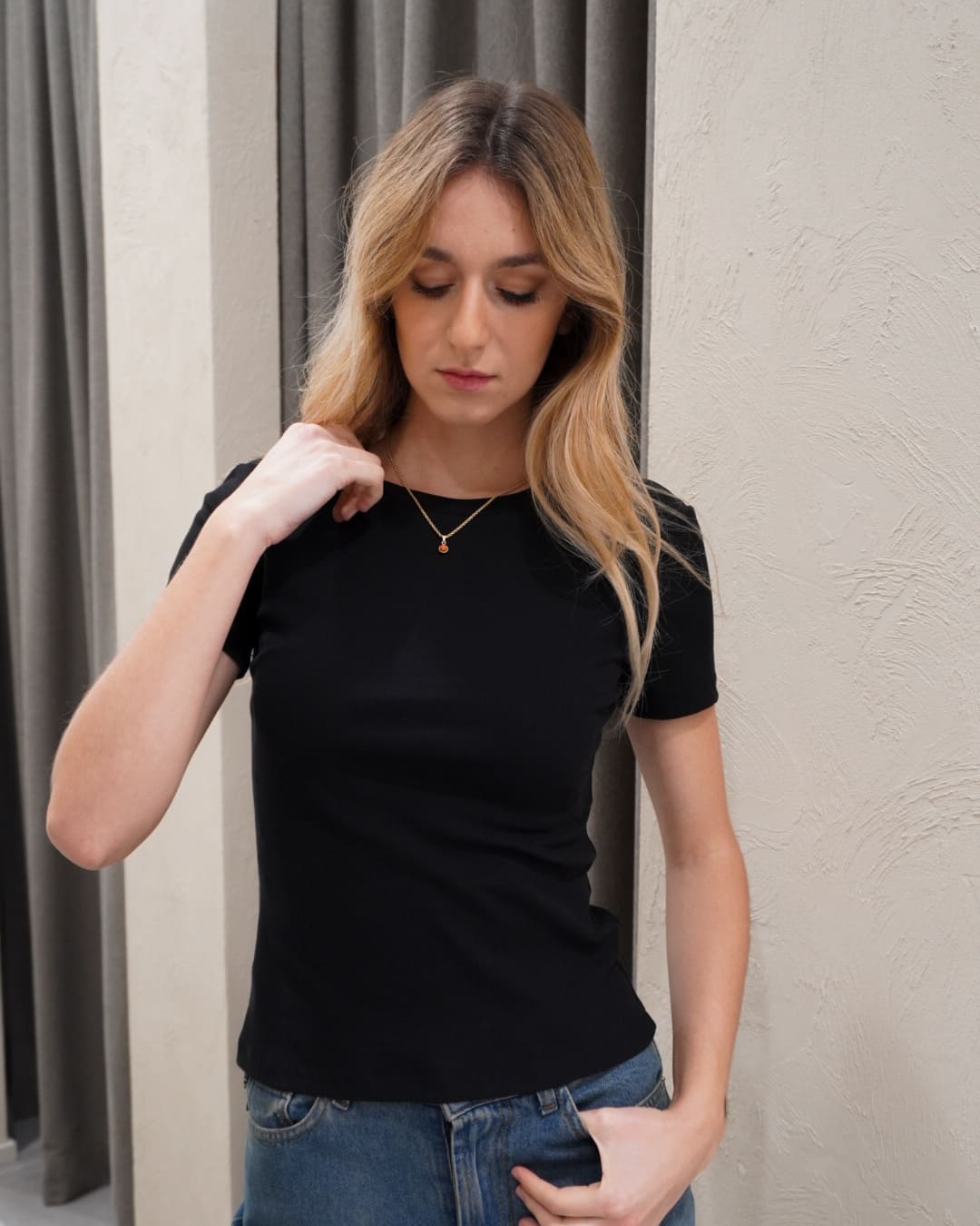 Alternative view of T-SHIRT A COSTINE A MANICA CORTA - ELEH