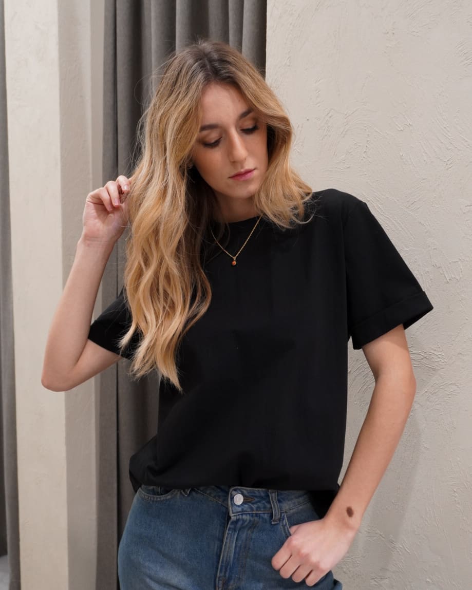 Alternative view of T-SHIRT CON MANICA CORTA RISVOLTATA - ELEH