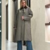 TRENCH LUNGO OVERSIZE CON COLLETTO A CONTRASTO - VICOLO