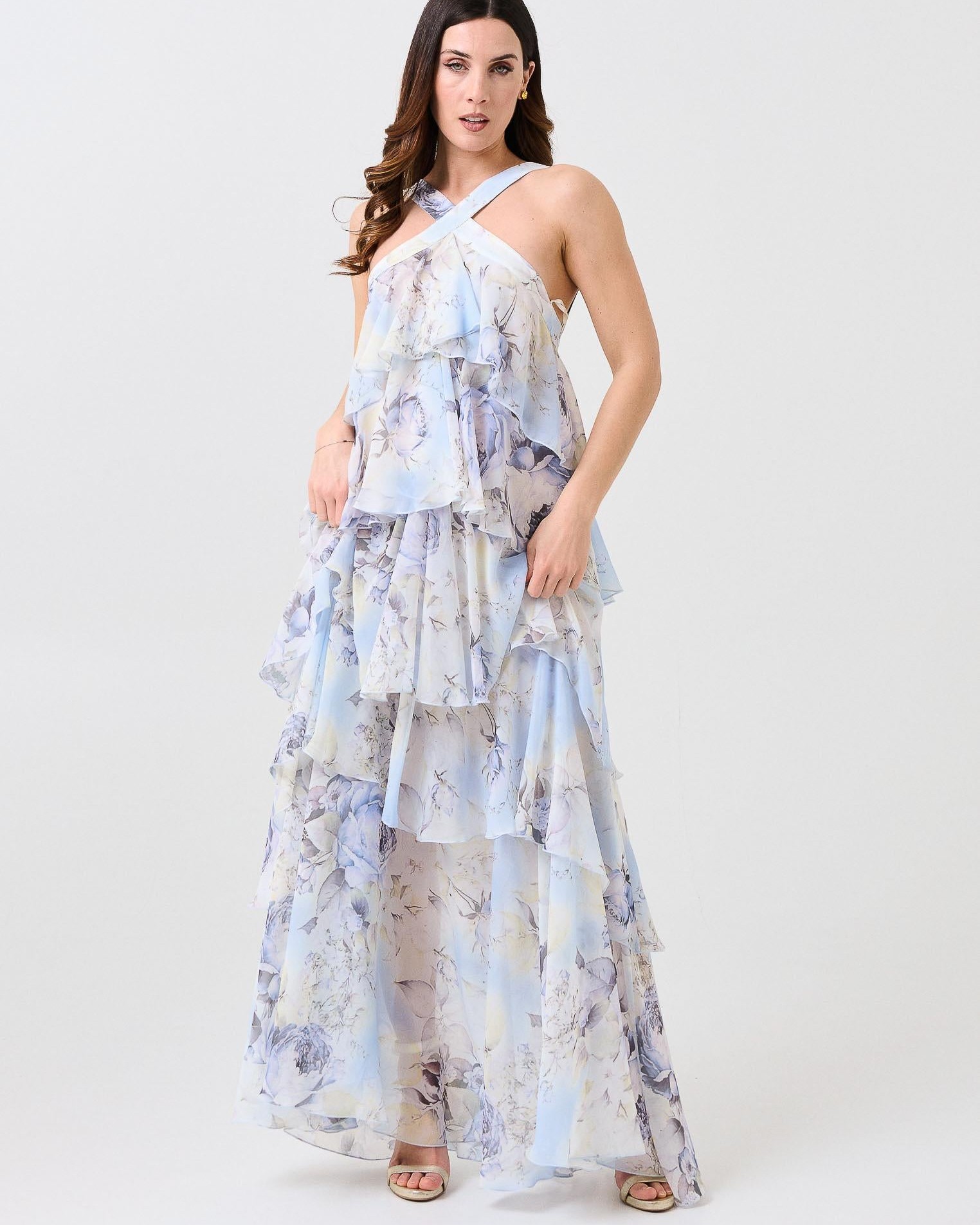 ABITO FLOREALE A BALZE IN GEORGETTE - PEONY - SILENCE LIMITED