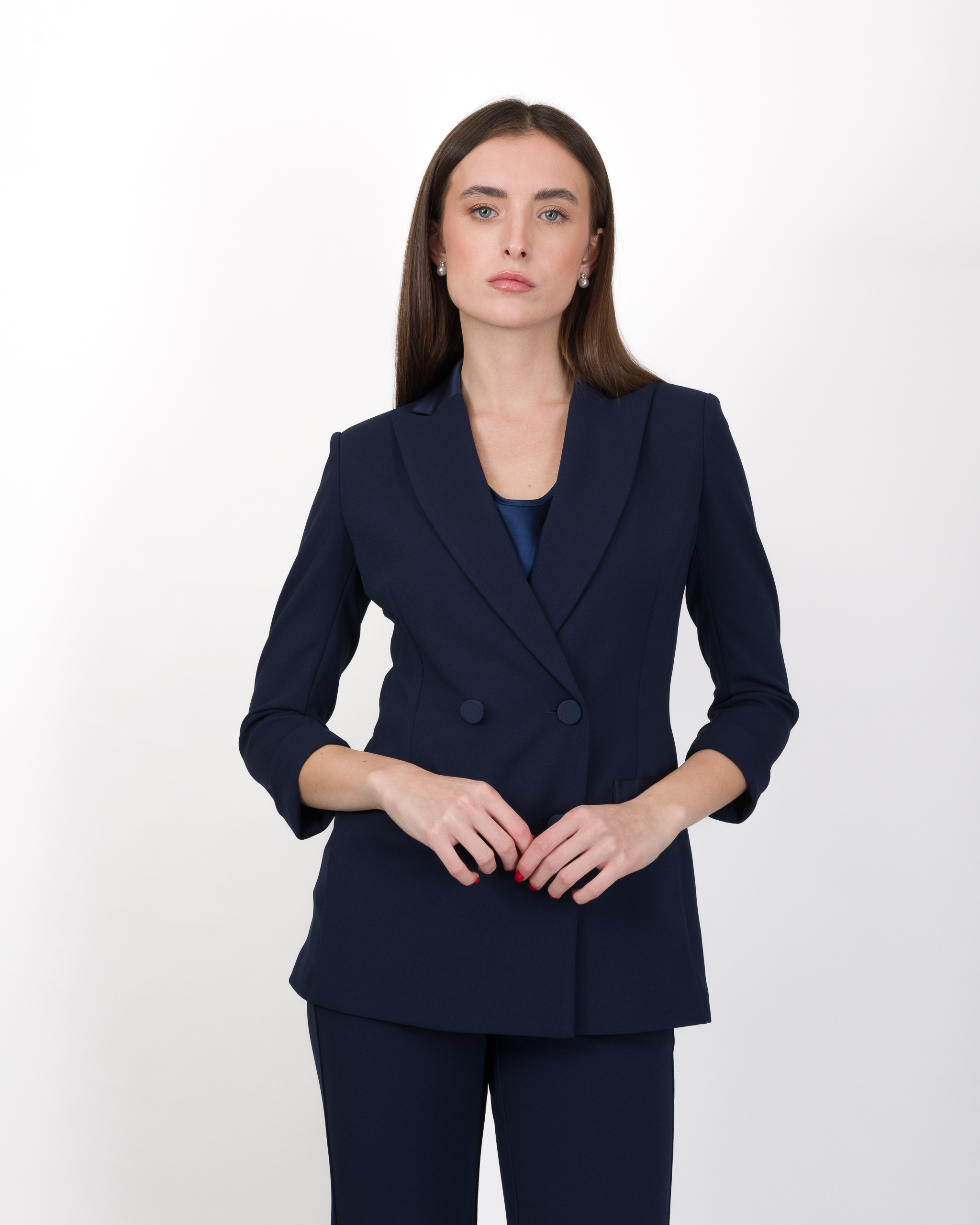 Alternative view of BLAZER DOPPIOPETTO CON DETTAGLI RASO - AGATA- IMPERIAL