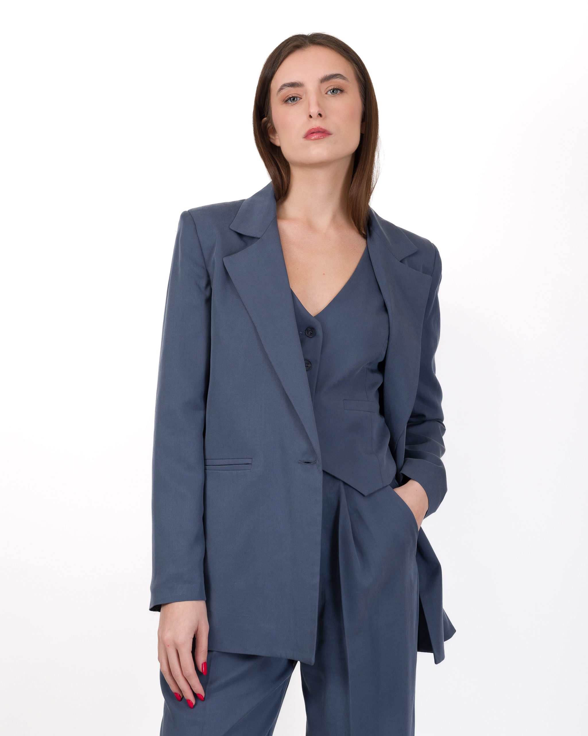 Alternative view of BLAZER MONOPETTO 100% LYOCELL - LEONNIE - FACE TO FACE STYLE