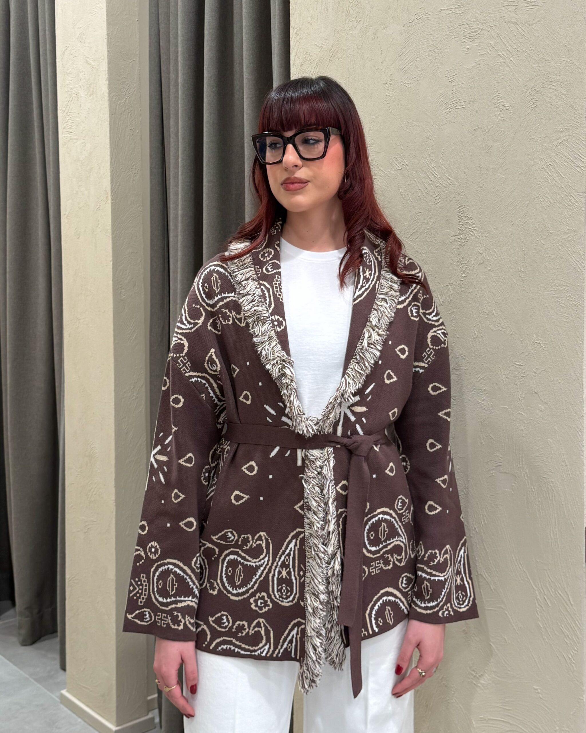 Alternative view of CARDIGAN IN FANTASIA BANDANA CON FUSCIACCA - KONTATTO