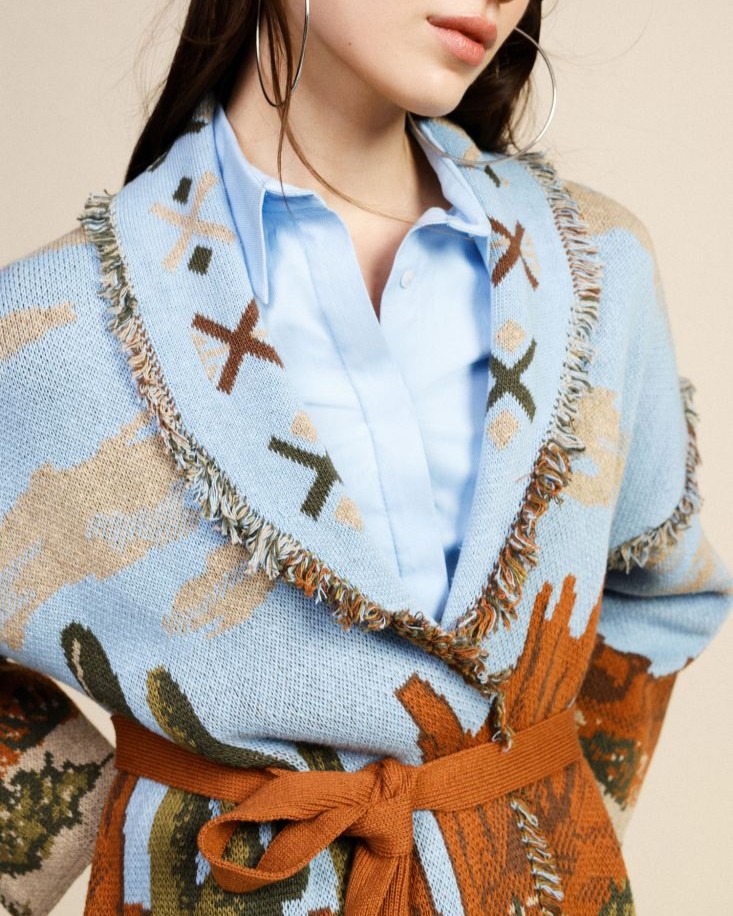 Alternative view of CARDIGAN FANTASIA DESERT CON FUSCIACCA - DIXIE