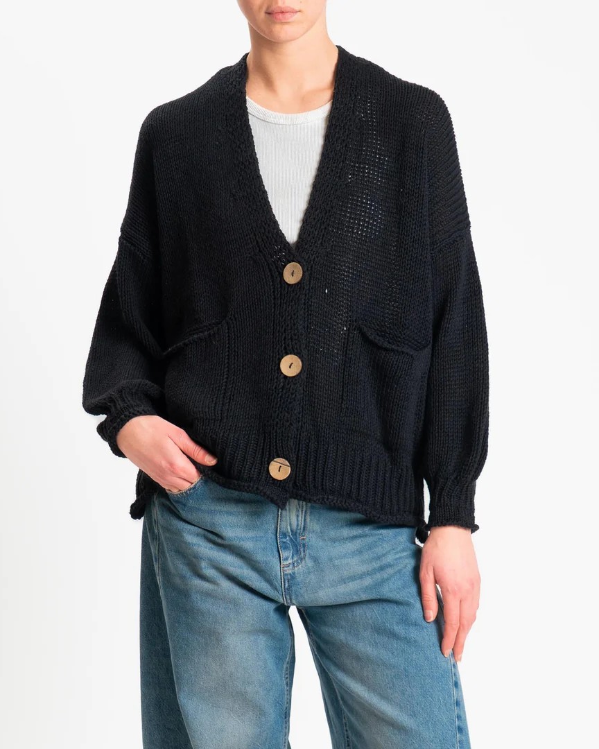 CARDIGAN CON BOTTONI EFFETTO LEGNO - HAVEONE