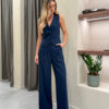 COORD IN CADY GILET E PANTALONE PALAZZO CON PINCES - CARRIE - DIXIE