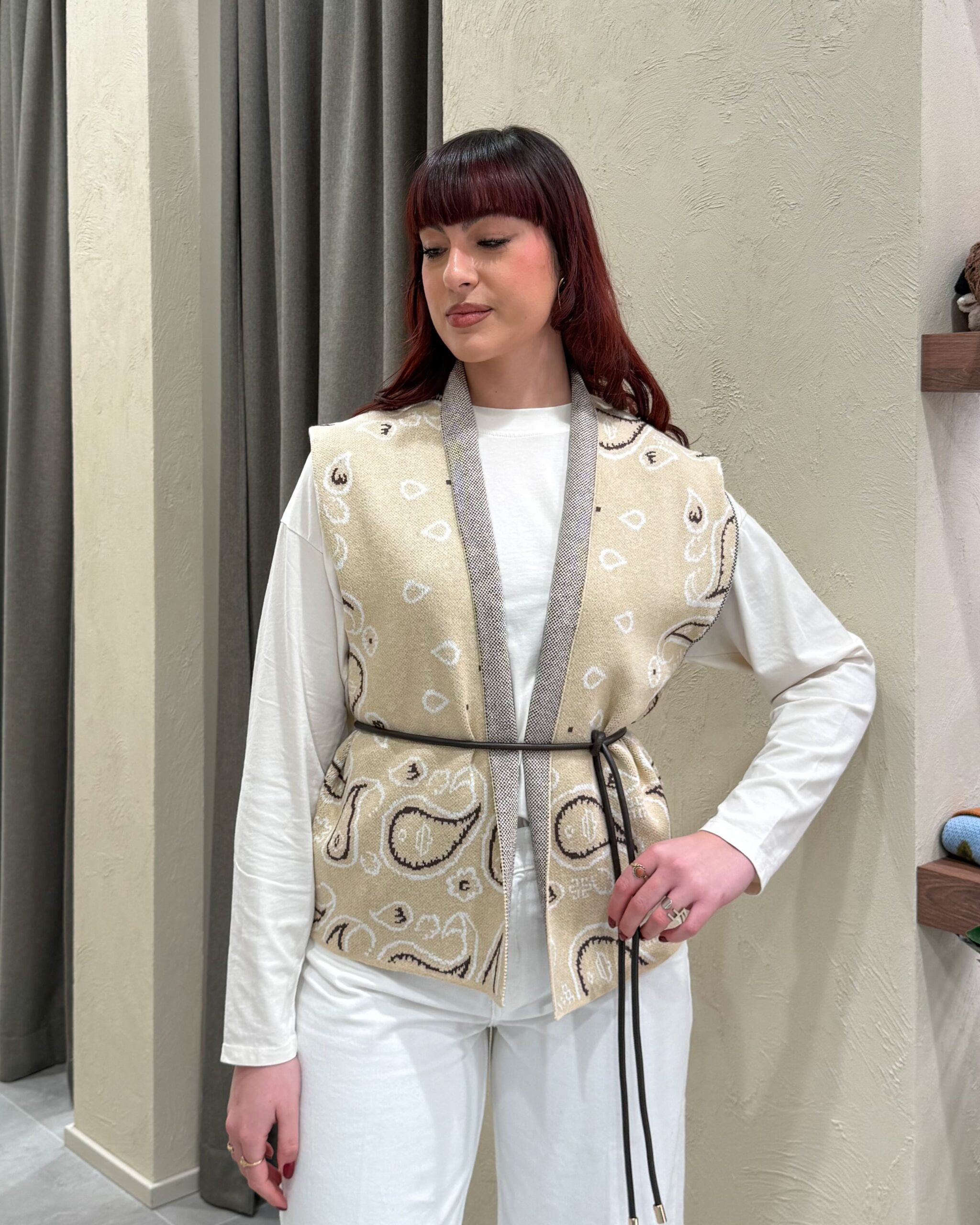 Alternative view of GILET IN MAGLIA JACQUARD - KONTATTO