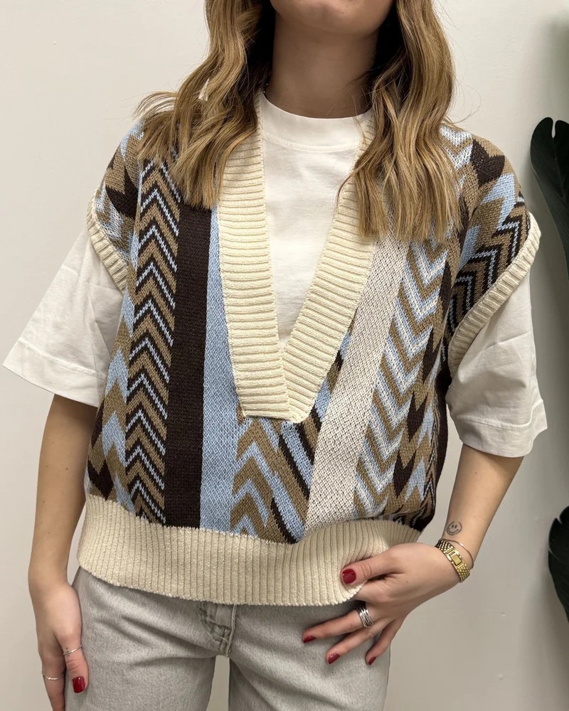 GILET IN MAGLIA JACQUARD - HAVEONE