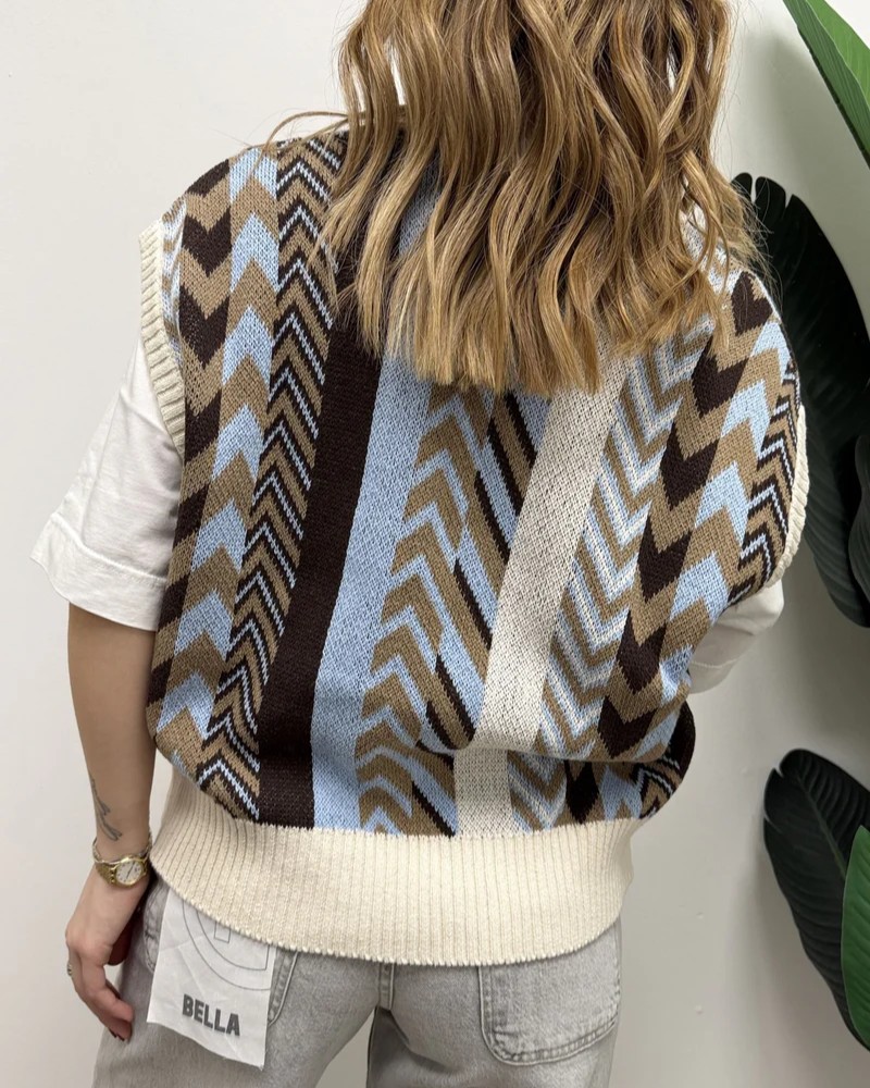 Alternative view of GILET IN MAGLIA JACQUARD - HAVEONE