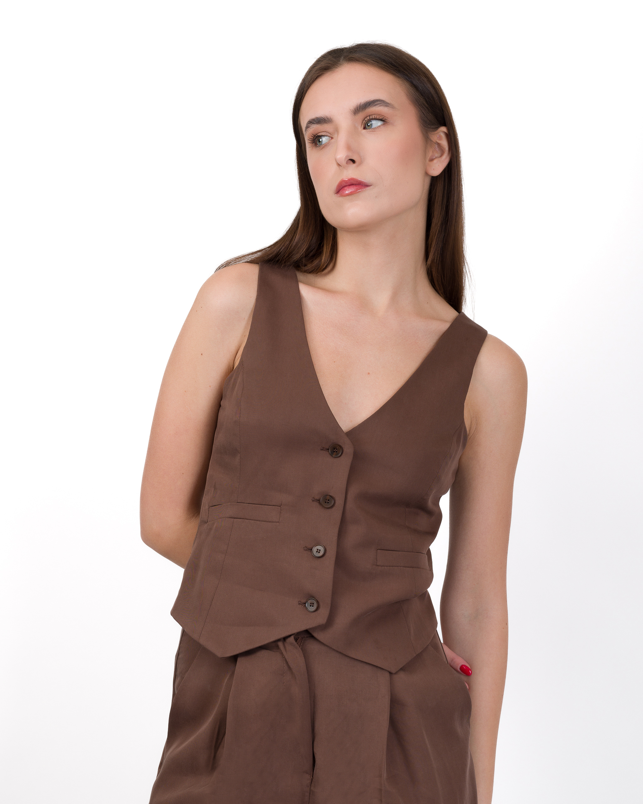 GILET MONOPETTO 100% LYOCELL - LEONNIE - FACE TO FACE STYLE