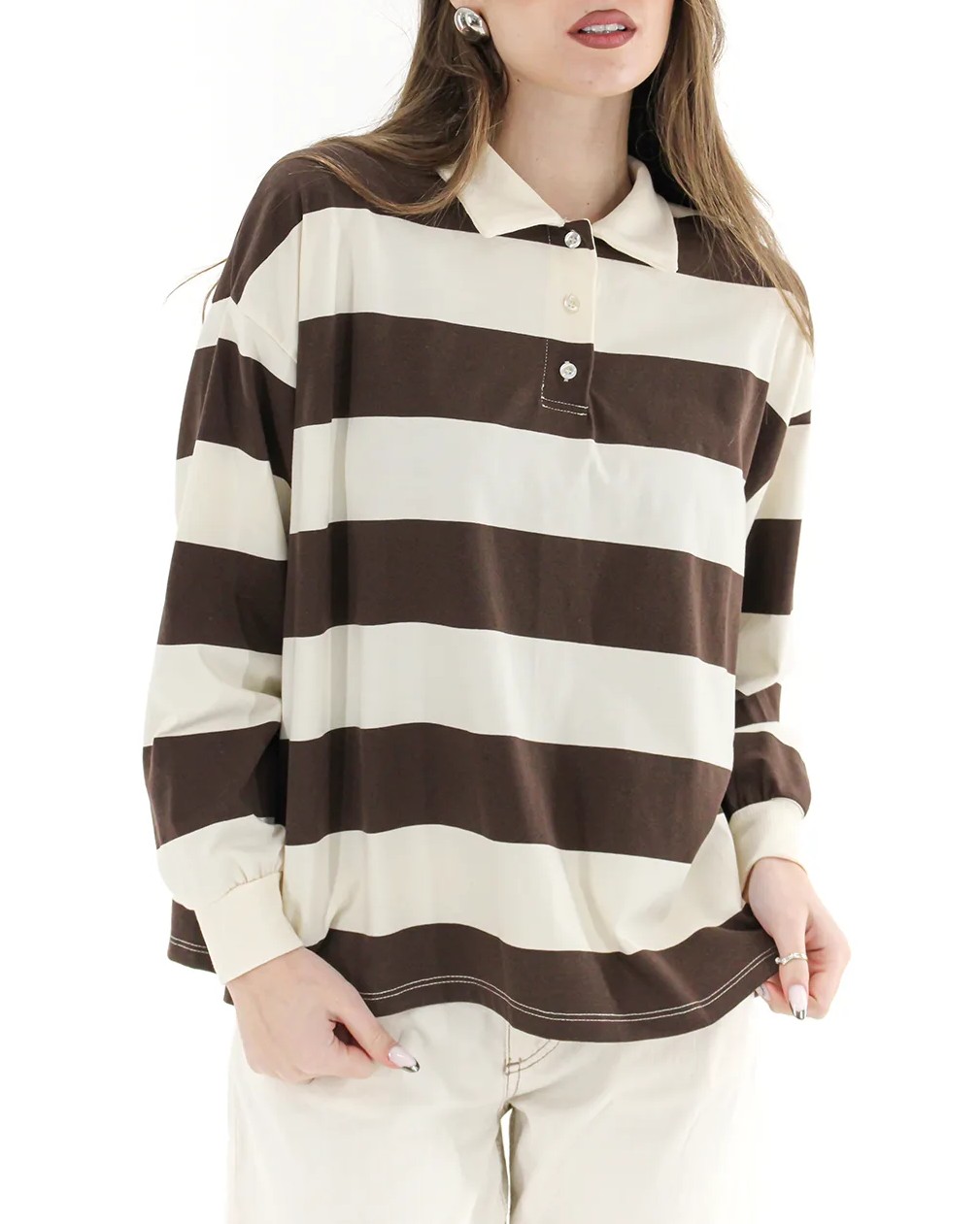 MAGLIA POLO RIGATA OVERSIZE - PHILIA LOFT