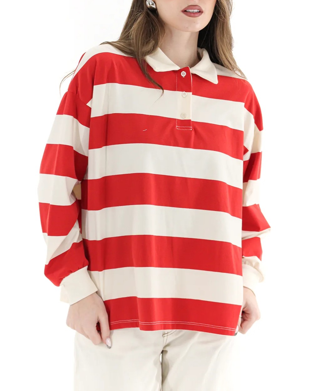 Alternative view of MAGLIA POLO RIGATA OVERSIZE - PHILIA LOFT