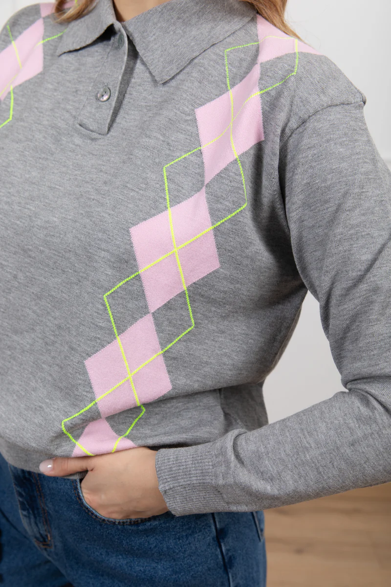 Alternative view of MAGLIA POLO A ROMBI - VICOLO