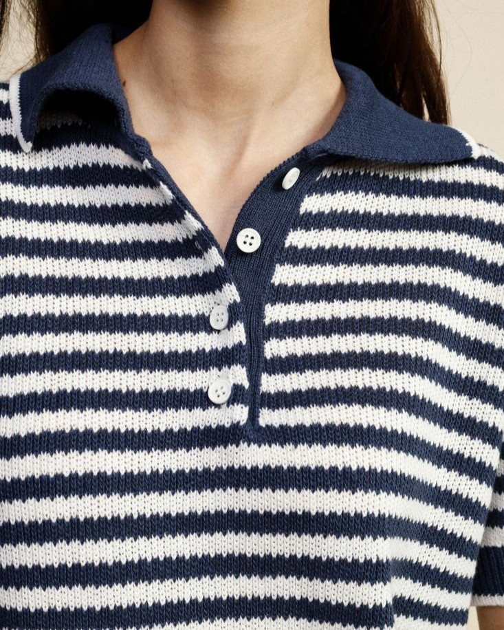 Alternative view of MAGLIA RIGHE CON COLLETTO A POLO - DIXIE