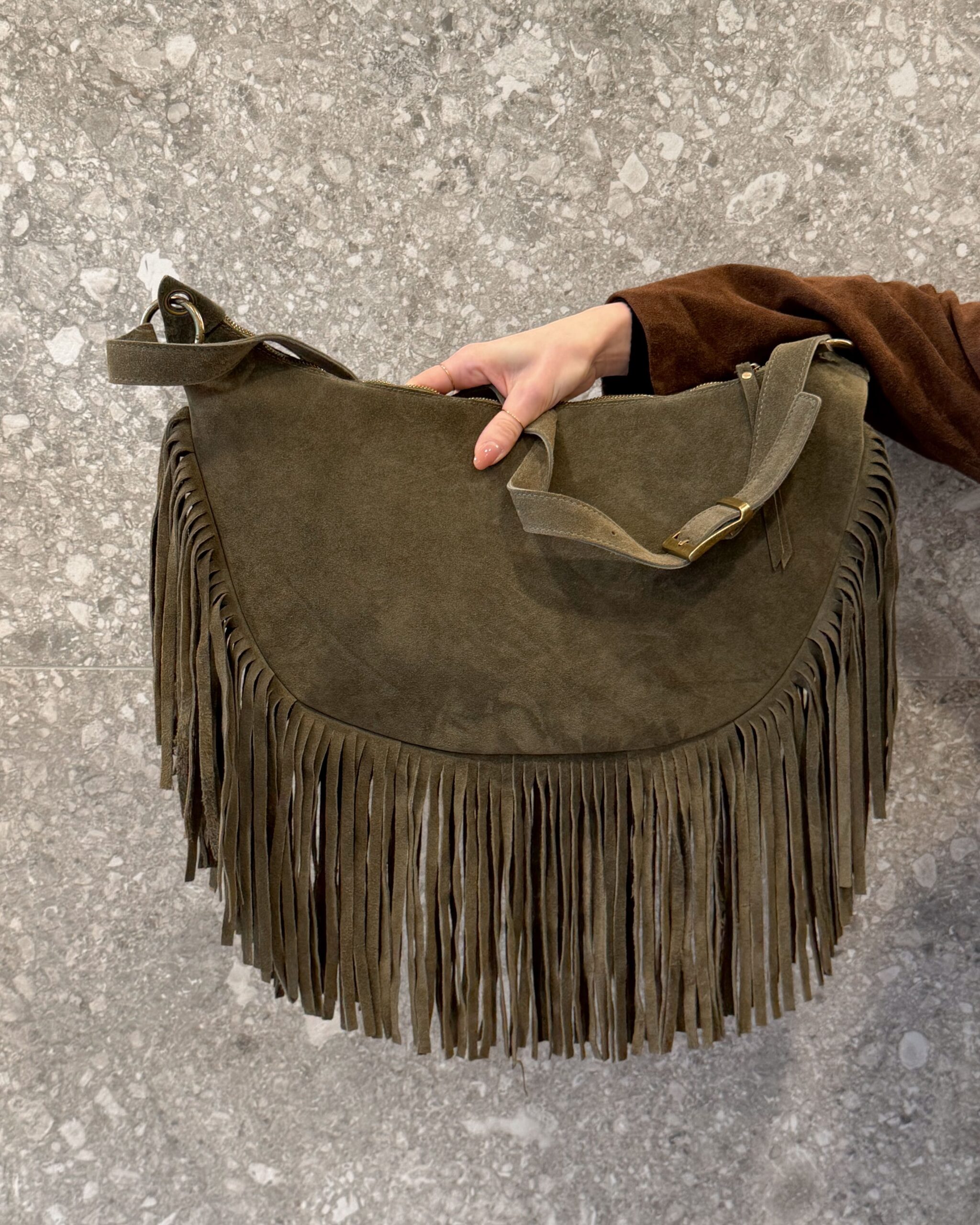 MAXI BAG IN VERA PELLE CON FRANGE - VICOLO