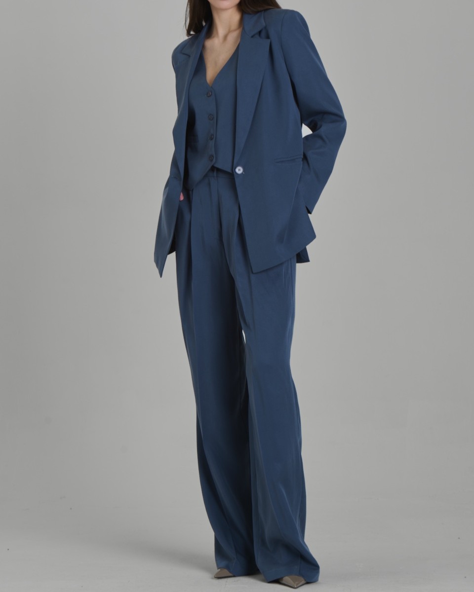 Alternative view of PANTALONE PALAZZO CON PINCES - LEONNIE - FACE TO FACE STYLE